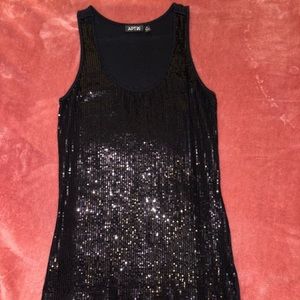 APT 9 Black Sequin Tank Top